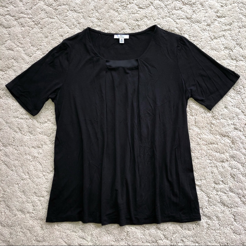 Halston Dressy T-shirt Top S Black